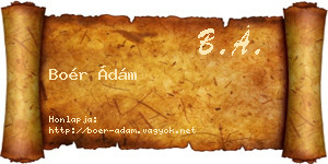 Boér Ádám névjegykártya