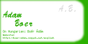 adam boer business card