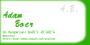 adam boer business card